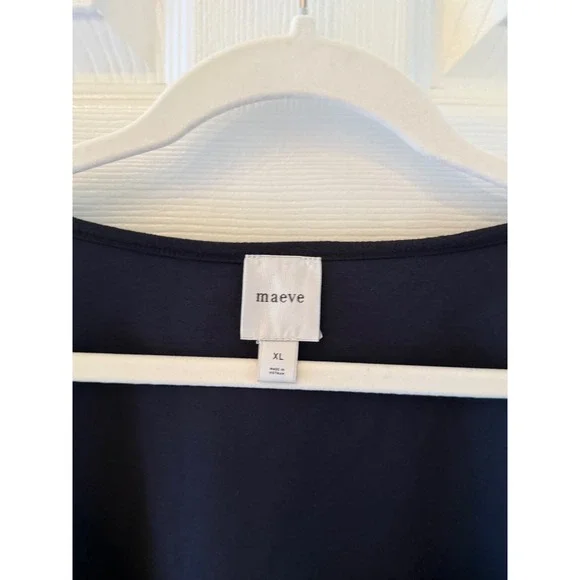 Maeve Anthropologie Black Top XL Sheer Puff Sleeve Tiered Romantic Blouse - Picture 4 of 8